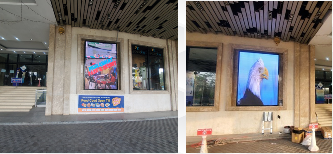 LED screens at Police Plaza Concord